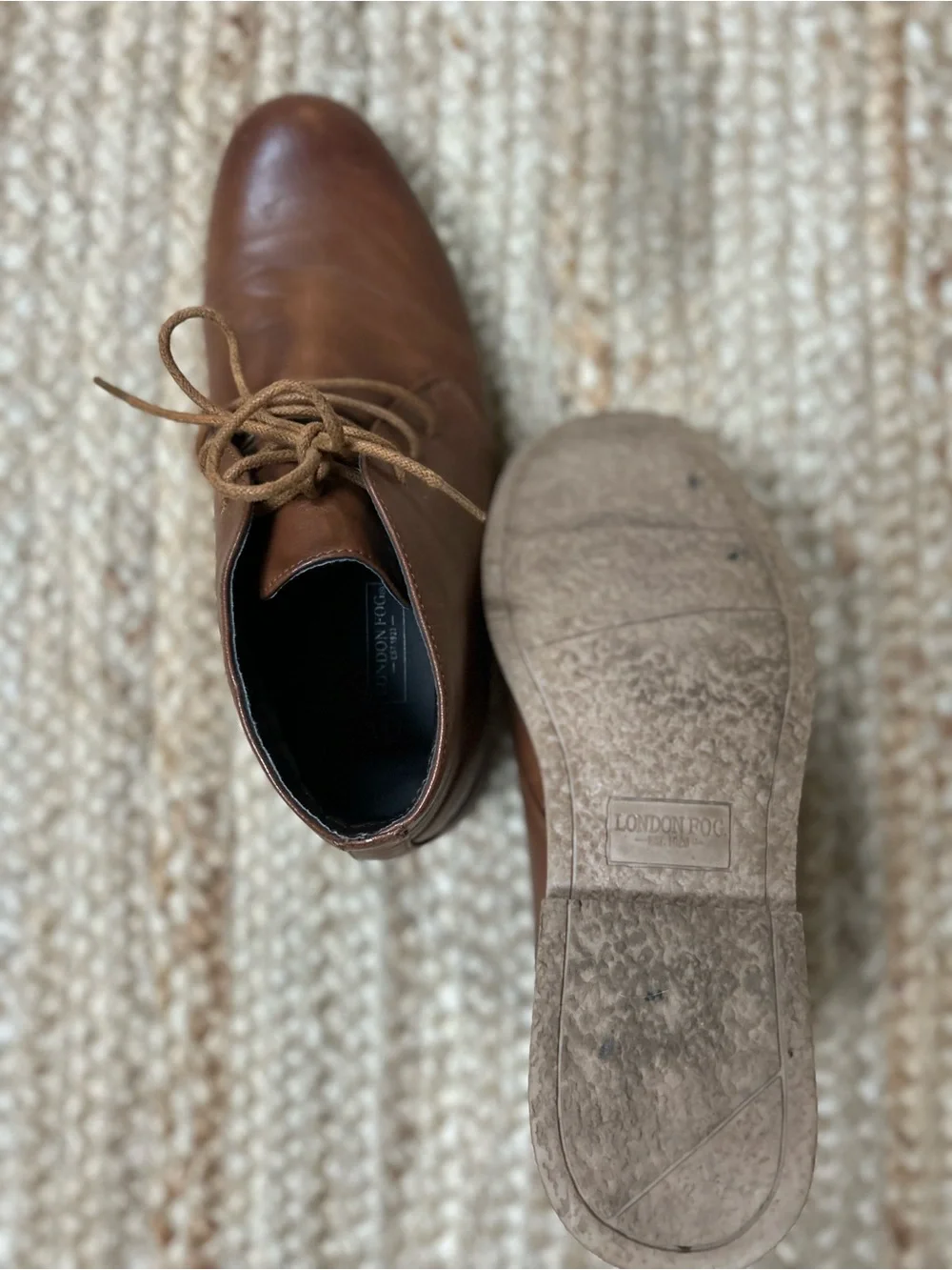 London Fog Men's Brown Leather Chukka Boots - Classic Casual Dress